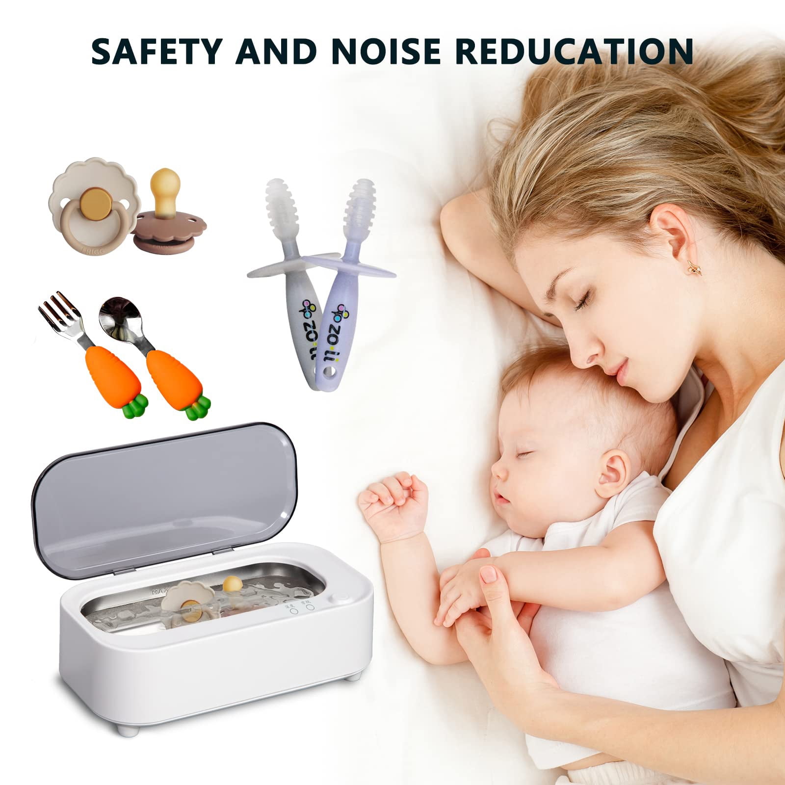 Ultrasonic Jewelry Cleaner Machine - 47Khz Silver Cleaner, Ultrasonic Cleaner Machine for Eye Glasses, Ring, Earring, Necklaces, Watch Strap, Makeup Brush, 304 Stainless Steel Tank with 12OZ