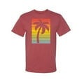 thumbnail image 2 of Tropical Palm Tree Silhouette | Mens Pop Culture Graphic T-Shirt, Vintage Heather Red, 2XL, 2 of 4