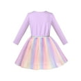 thumbnail image 2 of Girls Dress Unicorn Carousel Rainbow Color Shiny Tulle Skirt Long Sleeve 8 Years, 2 of 6
