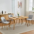 thumbnail image 1 of Juego de 2 Sillas de Comedor de Mediados de Siglo, Silla Decorativa de Tela Tapizada con Respaldo Alto y Patas de Madera, para Sala de Estar, Recámara, 1 of 39
