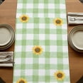 thumbnail image 5 of Table Runners 48 Inches Long Dress Scarves, Groundhog Day Farmhouse Kitchen/Dining Table Runner, Short Coffee Tablerunners, Green Plaid Sunflower Spring Floral 13x48 Inch, 5 of 9