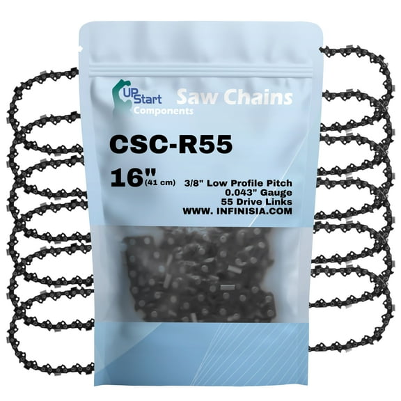 5-Pack 16-Inch Chainsaw Chain Replacement for Husqvarna H38 55 - R55 (16", 3/8", .043", 55 Drive Links)