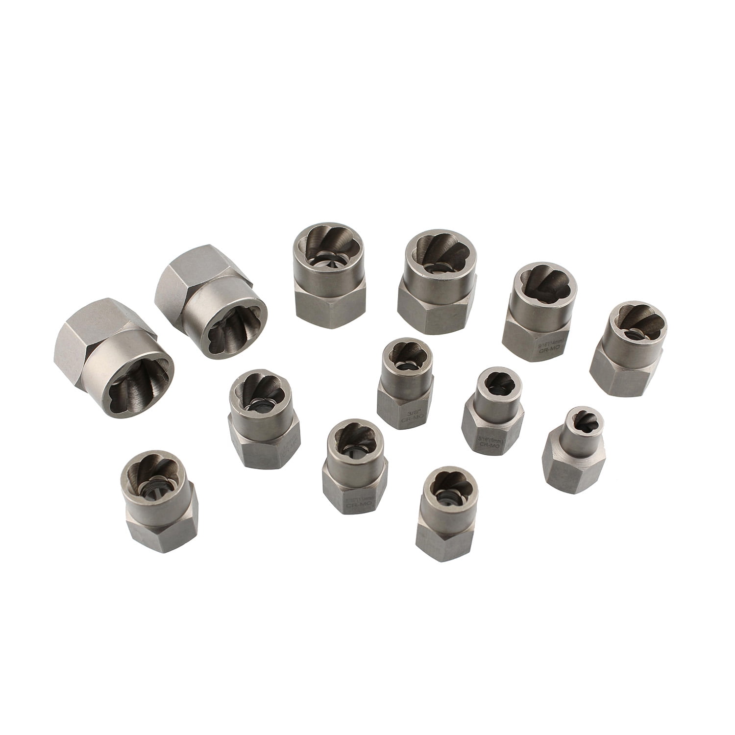 Impact Nut and Bolt Extraction Tool Set Rusted Damaged Stripped Nut and Bolt Remover Tool Kit Nut Bolt Extractor Socket Set in 13 SAE and Metric Sizes for 3/8 Inch Drive with Case Impact Nut and Bolt Extraction Tool Set Rusted Damaged Stripped Nut and Bolt Remover Tool Kit Nut Bolt Extractor Socket Set in 13 SAE and Metric Sizes for 3/8 Inch Drive with Case