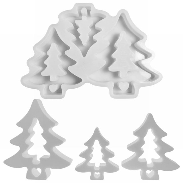 Moldes de silicona para adornos navideños, moldes de fundición, moldes de fundición de silicona para árboles de Navidad, molde de silicona para Navidad, molde de silicona para árboles de Navidad,