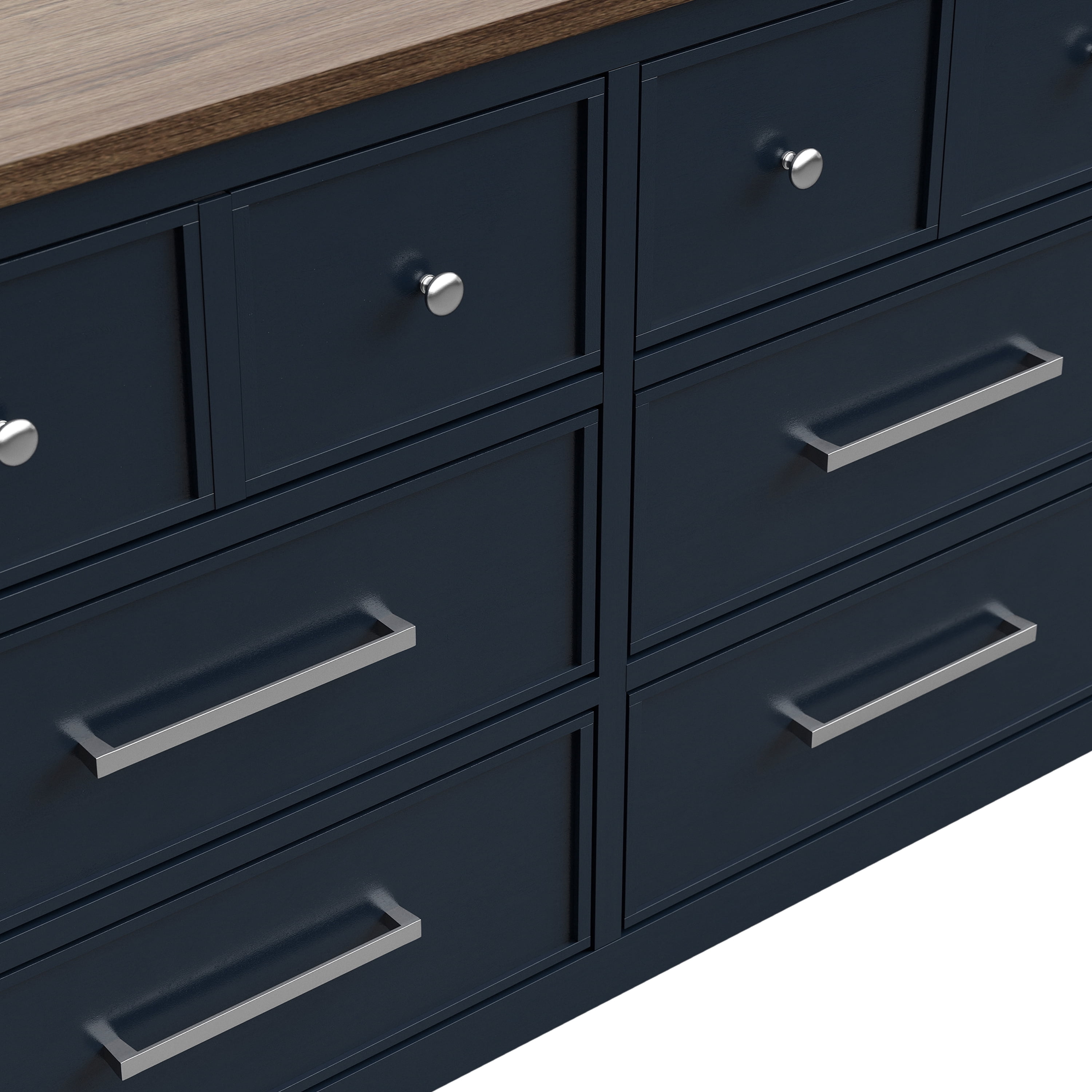 Furniture of America Yvara Modern 6-Drawer Dresser, Blue