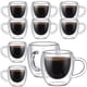 thumbnail image 1 of 10 tazas de café espresso de vidrio de borosilicato con aislamiento térmico de doble pared transparente para capuchino de 2.7 oz, 1 of 4
