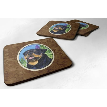 

Carolines Treasures SS1026FC Rottweiler Foam Coaster Set of 4 3 1/2 x 3 1/2 multicolor