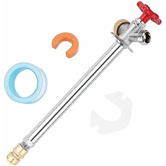 12 Inch Frost Free Sillcock, 1/2 Inch Push-to-Connect x 3/4 Inch MHT, No Lead Brass Frost Proof Outdoor Faucet Bib with Backflow Preventer$$Garden & Patio