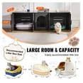 thumbnail image 4 of Cat Litter Box Enclosure for 2 Cats, Wooden Furniture Cabinet with Double Rooms, Black - 57.9"L x 18.3"W x 17.9"H, 4 of 7