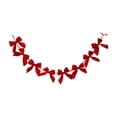 thumbnail image 1 of Guirnalda navideña de terciopelo con lazo, decoración navideña colgante, guirnalda de lazo rojo de 71 pulgadas para fiesta temática, diseño de, 1 of 9