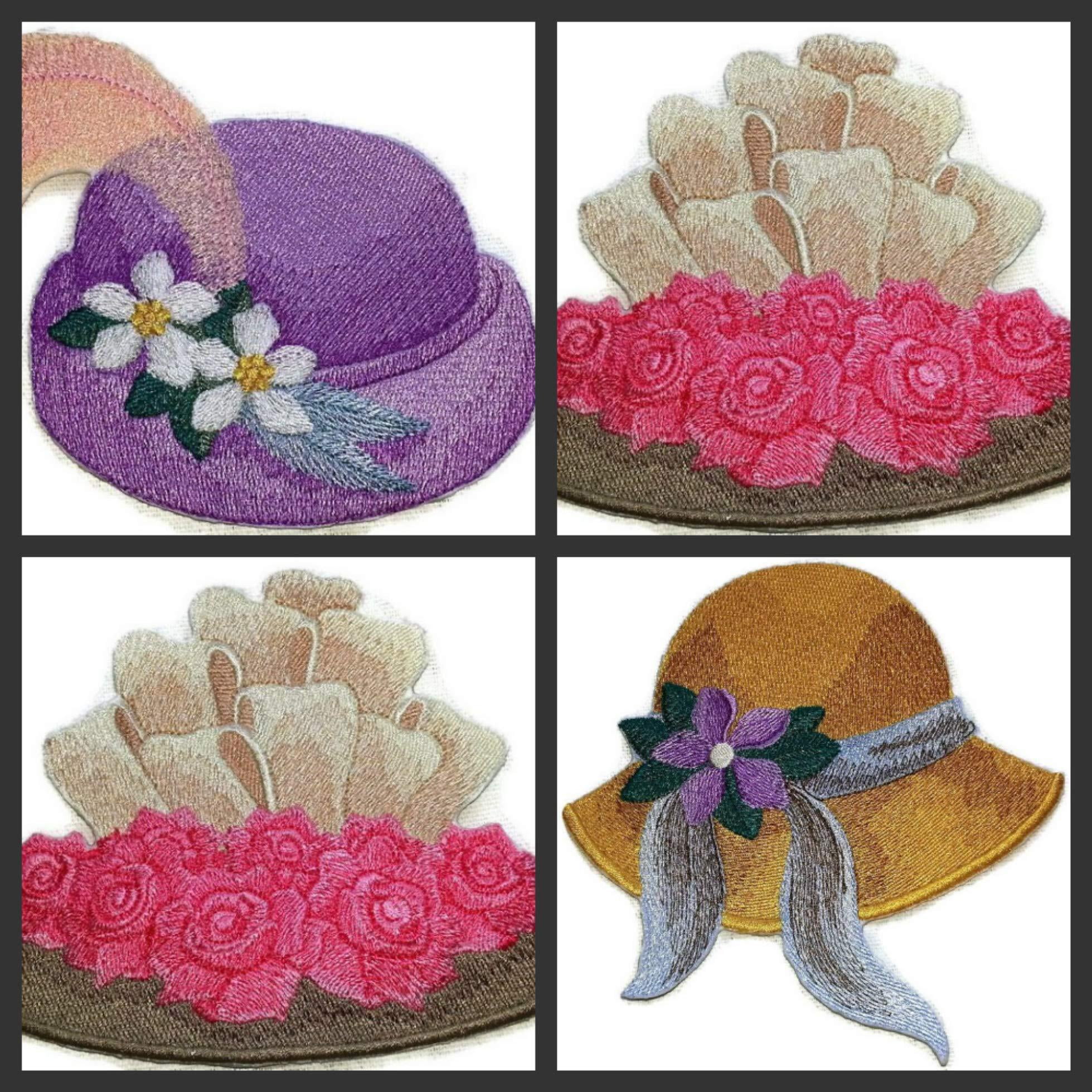 BeyondVision Custom and Unique Victorian Hat[Victorian Plumed Hat] Embroidered Iron on/Sew Patch [5.79" 3.7"]
