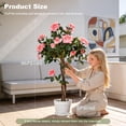 thumbnail image 3 of Outsunny Arbre Décoratif de Roses Artificielles avec Fleurs Réalistes, Rose, 3 of 10