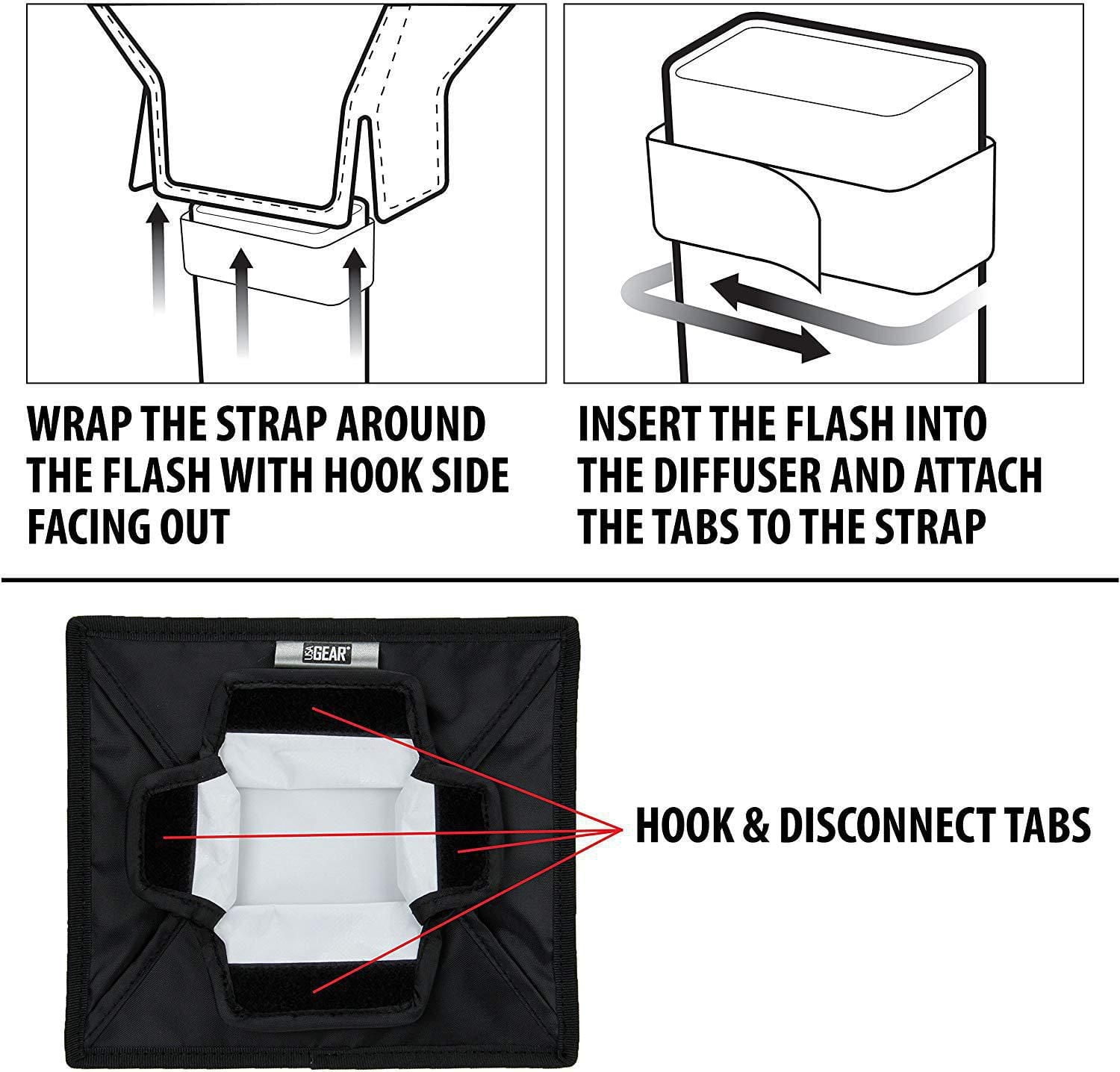 USA GEAR Trueshot appareil photo reflex numérique Diffuseur de flash Boîte à lumière lumière avec élastique