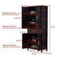 thumbnail image 4 of Duquette 72" Freestanding Kitchen Storage Pantry With Adjustable Shelves & Drawer, Black & Walnut Wood, 4 of 5