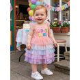 thumbnail image 4 of RUINIXCW Toddler Baby Girl Birthday Tutu Dress 1 2 3 4 5 Years Birthday Cake Smash Outfit Baby Girls Photoshoot Outfits Ruffle Sleeveless Letter Embroidery Tulle Dress, 4 of 9