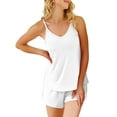 thumbnail image 3 of Anygrew Womens Pajama Sets Cami Shorts Soft Pajama Sets 2 Piece Pj Lounge Set Sleep Sleepwear, 3 of 6