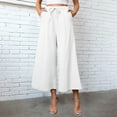 thumbnail image 2 of Timegard Womens Wide Leg Capri Pants Elastic Waisted Drawstring Casual Loose Crop Pants with Pockets, 2 of 6