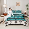 thumbnail image 4 of Feelyou Boho Moth Aztec Full Size Comforter Sets, Moon Sheep Skeleton Bedding Sets, 3pcs, 4 of 8