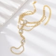 thumbnail image 5 of Rhinestone Foot Chain Barefoot Sandals Anklets for Women Shiny Cubic Zirconia Anklet with Toe Ring Beach Summer Ankle Bracelets Foot Chain Jewelry, 5 of 5