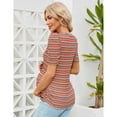 thumbnail image 4 of Maternity Shirts Women's Casual Tops Pregnancy Short Sleeve Striped Ruched Side Tunic Top, 4 of 5