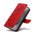 thumbnail image 3 of Wallet Case for Samsung Galaxy S26 Ultra Embossed Butterfly with Strap & Stand Red, 3 of 6