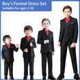 thumbnail image 2 of Boys Suit Slim Fit 5 Piece for Kids Toddler Suit Wedding Outfit for Teenage Boys Formal Tuxedo Set, 2 of 11