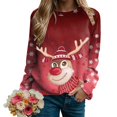 thumbnail image 2 of Futezty Christmas Sweatshirts for Women Funny Long Sleeve Xmas Tree Snowman Reindeer Lightweight Tunic Pullover Tops, 2 of 6