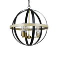 thumbnail image 3 of RADIANCE goods Farmhouse-Style Black/Bronze/Wood 3 Light Pendant 20" Wide, 3 of 6