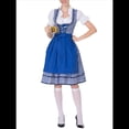 thumbnail image 3 of Disfraz de Oktoberfest Alemán para Mujer, Estilo Dirndl, para Adultos, para de Cerveza Tradicional, Disfraz de Sirvienta. Azul M, 3 of 7