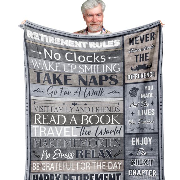 LHSHID Retirement Gifts for Men Women Retired Gifts Funny Retirement Gifts for Male Female Happy Mens Retirement Gifts for Coworker Fleece Blanket 30x40in