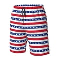 thumbnail image 5 of Kdxio American Patriotic Stars And Stripes Pattern Mens Casual Shorts - Drawstring Summer Beach Sports Shorts for Men, 5 of 9