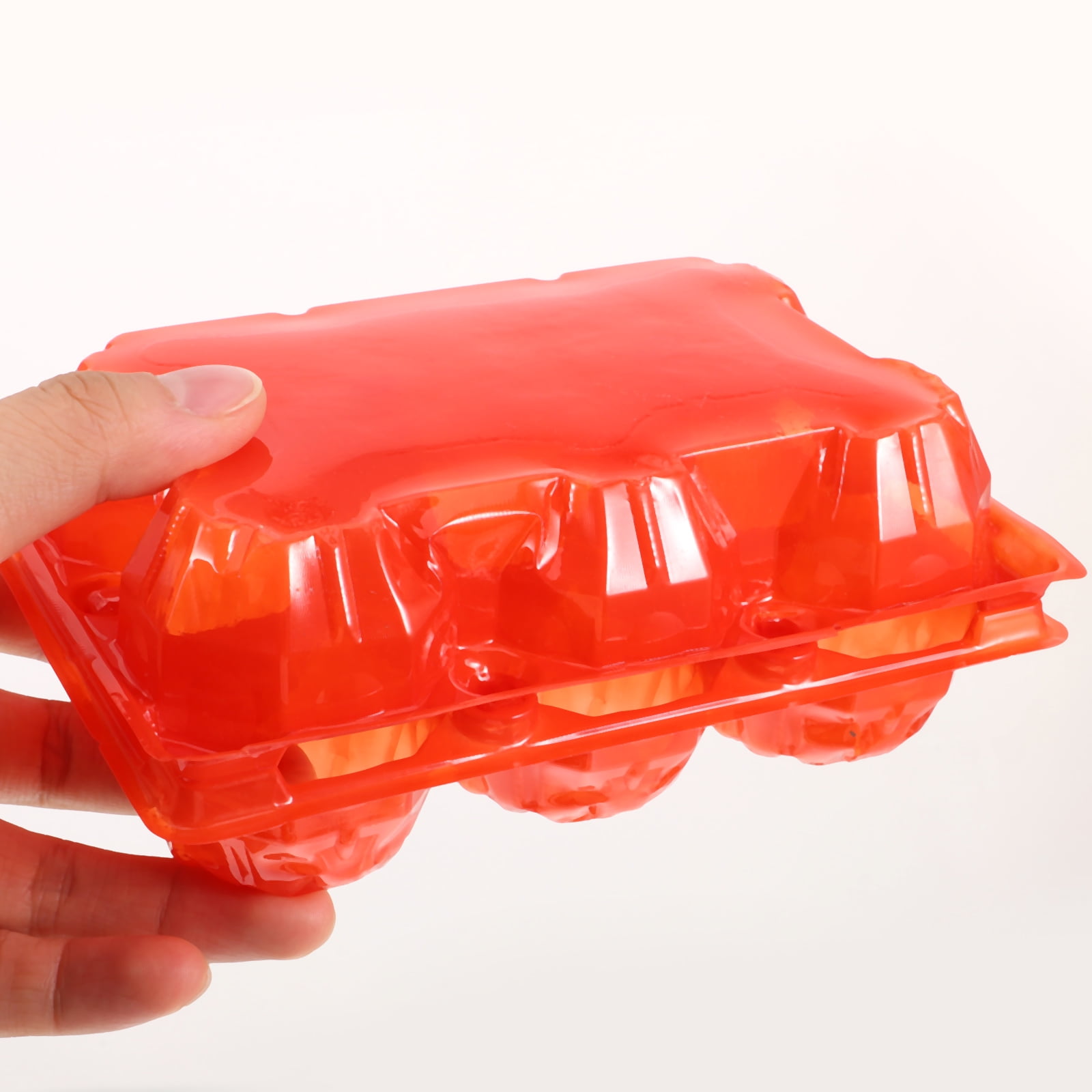 FRCOLOR Red Plastic Egg Carton for Storage Durable Egg Holder Ideal for Kitchen and Home Use 100 Count