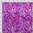 thumbnail image 4 of oneOone Georgette Viscose Purple Fabric Starfish & Fish Sewing Craft Projects Fabric Prints By Yard 42 Inch Wide, 4 of 6