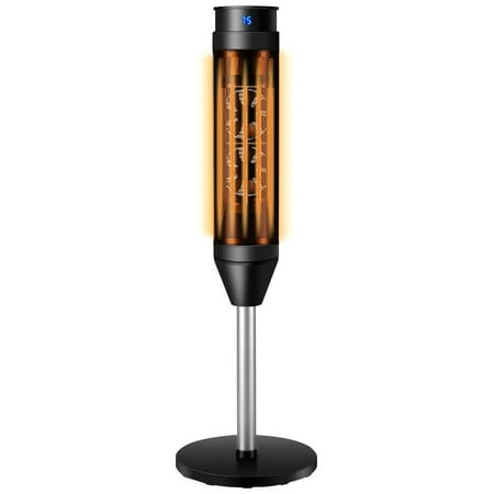 

JepoIA Oscillating Ceramic Tower Heater 34-inch & 1500W/1000W with Control Electric Heater Fan with Adjustable Thermostat Overheat and Tip-Over Protection 8H Timer for Home Office Black