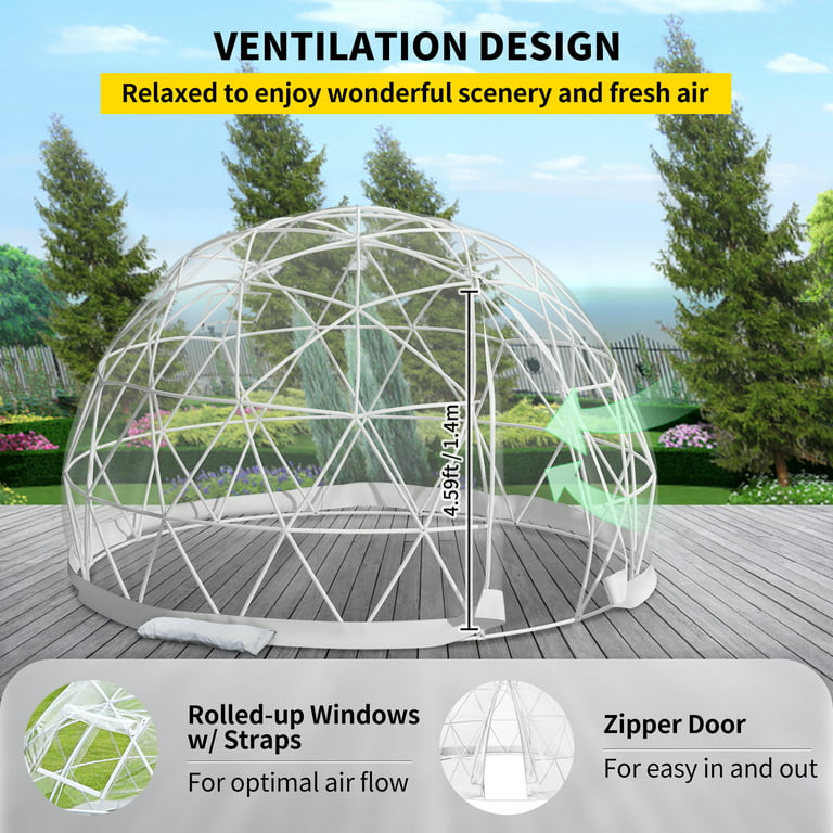 VEVOR Garden Dome with PVC Cover and Mesh Cover - Geodesic Dome - On Sale -  Bed Bath & Beyond - 37838454