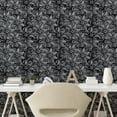 thumbnail image 2 of Ambesonne Botanical Peel & Stick Wallpaper for Home, Pattern Clematis Flowers, 13"x36", Charcoal Grey Pale Grey, 2 of 5