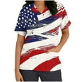 thumbnail image 3 of Fourth of July Scrub Tops,Cadancy Plus Size Nurse Uniforms for Women Summer 3X,Beach Vacation Clothes Petite Blouses Cotton,Blue Stripe Shirt V Neck,Patriotic Memorial Day,De Mujer Para M, 3 of 5