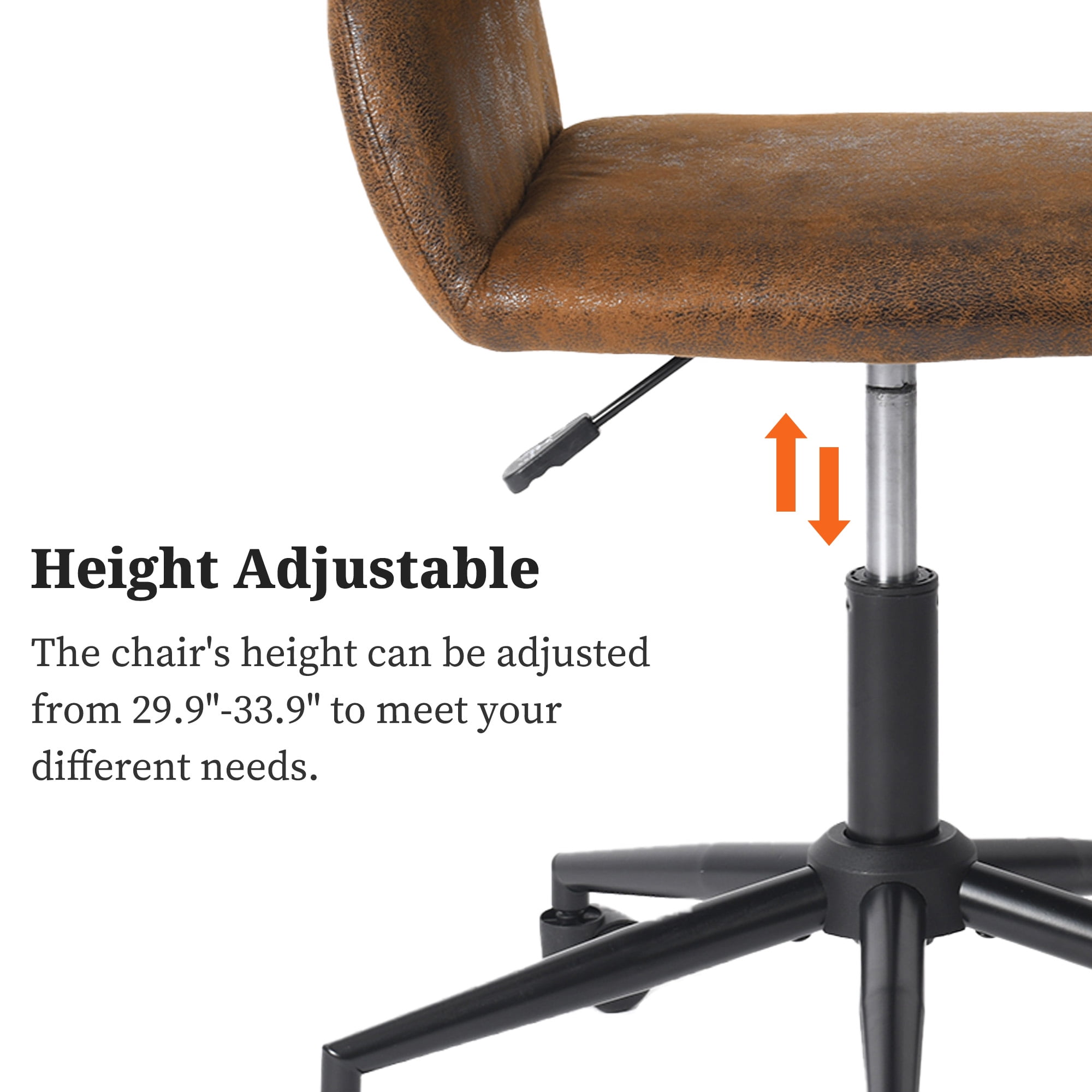 Homy Casa Ergonomic Gaming Chair - Adjustable Swivel Office Desk Chair with Armrests, Perfect for Gaming Room, Brown Faux Suede