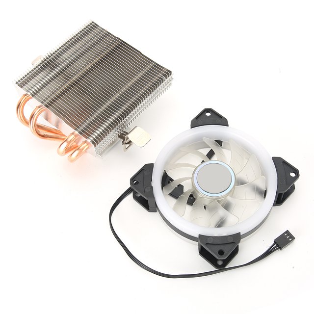 Radiador de CPU Yuxing Down-Shot con 4 tubos de calor de latón ventilador colorido 3 pines