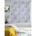 thumbnail image 3 of Pink Blue Dinosaur Sheer Curtains 2 Panels Set Pixel Art Style Cartoon Animals Heart Farmhouse Sheer Window Curtains Light Filtering Rod Pocket Voile Drapes for Bedroom Living Room 52"x63", 3 of 9