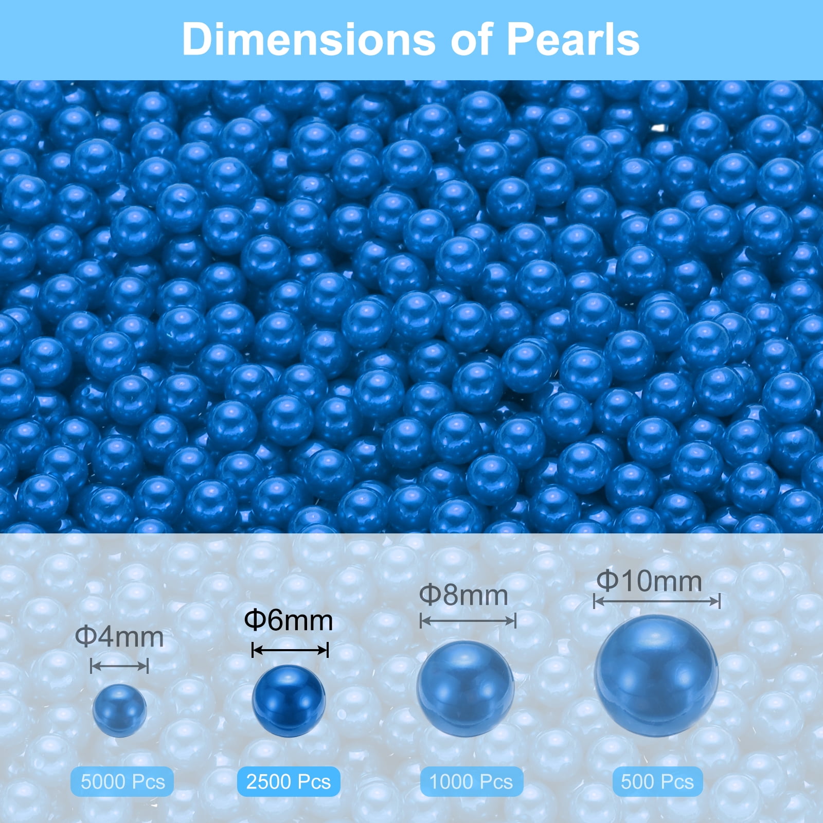 Unique Bargains Durable Faux Pearl for Crafting No Hole Pearls for Vase Fillers Dark Blue