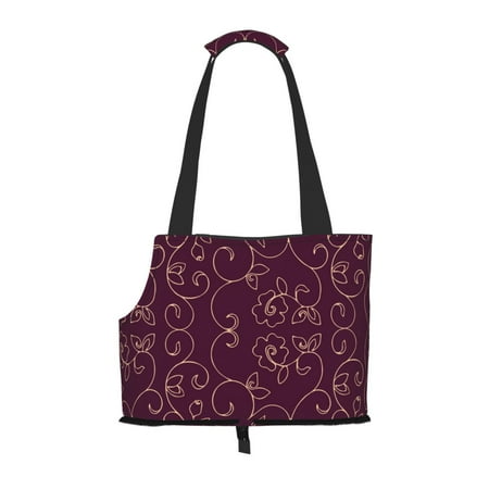 Dog Sling Carrier, Small Dog/Cat Soft Side Carrier Tote Bag for Subway/Shopping/Hiking/Travel-Vortex Golden Texture Pattern