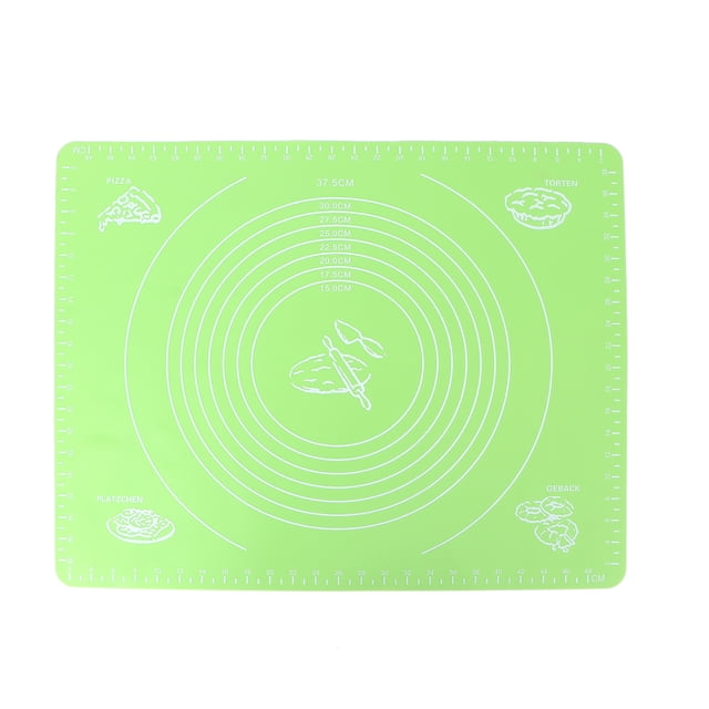 Pastry Mat Extra Large Thick Silicone Baking Mat with Measurements Non Stick Non Pastry Rolling Mat (Green)