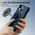 thumbnail image 4 of Strong Magnetic for iPhone 14 Case with Hidden Stand, Compatible with Mag-Safe, Military Grade Drop Protection, Built-in Kickstand for iPhone 14 Heavy Duty Shockproof Cover, Blue, 4 of 7