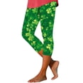 thumbnail image 3 of QATAINLAV Capri Leggings for Women St Patricks Day Cute Shamrock Graphic Print Yoga Pants Casual High Waisted 7/8 Length Tights Green XXXL, 3 of 6