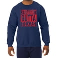 thumbnail image 2 of Straight Outta Texas TEX Fan | Fantasy Baseball Fans | Mens Sports Crewneck Graphic Sweatshirt, Navy, 3XL, 2 of 4