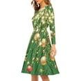 thumbnail image 2 of FKELYI Glitter Christmas Women Dresses Lightweight Xmas Bell Star Women's Wear to Work Dresses Festival Casual Midi Length Dress Size XL, 2 of 4
