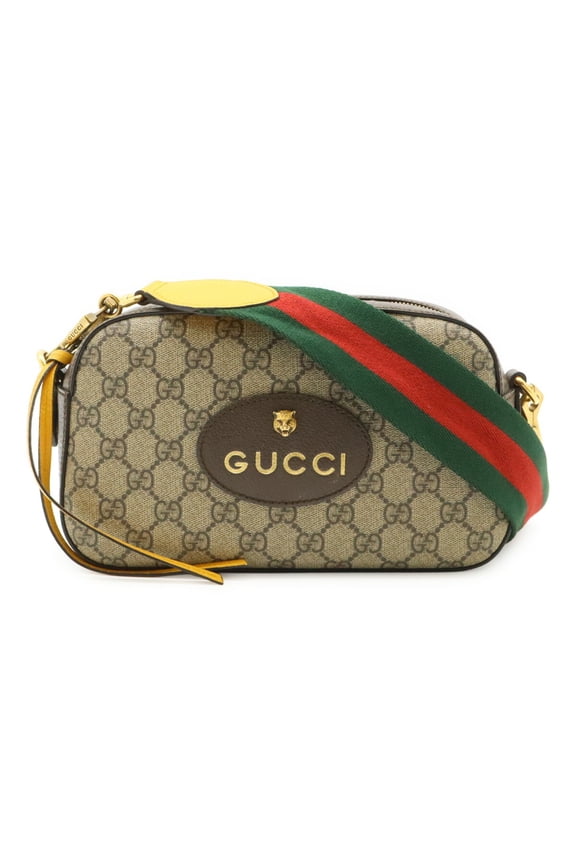 Pre-Owned GUCCI GG Small Supreme Neo Handbag Shoulder Bag Clutch Beige 476466