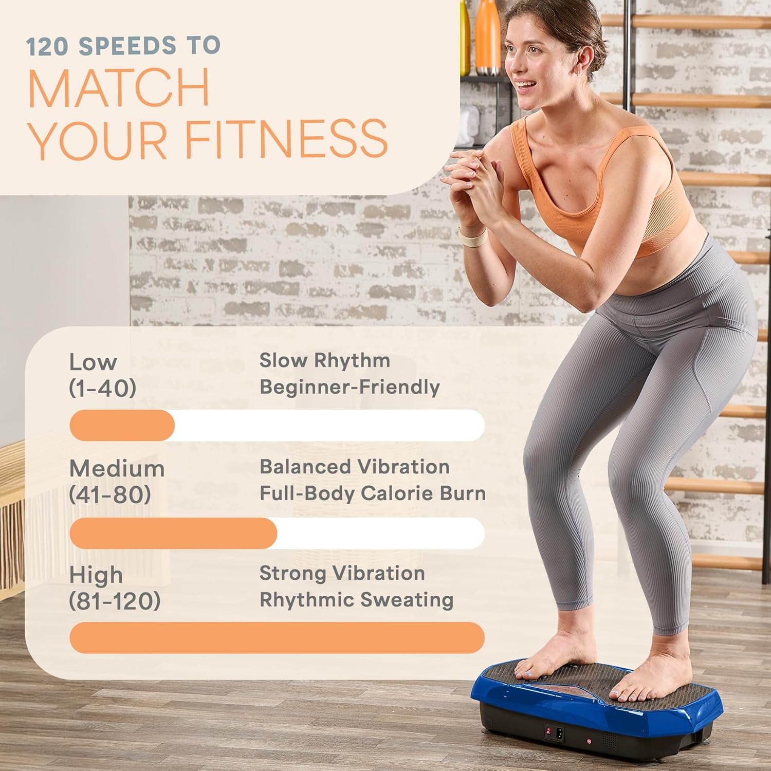 Lifepro HexaPlate Vibration Plate Exercise Machine with Magnetic Acupoints – Full Body Vibrating Platform for Weight Loss, Recovery & Toning – Quiet Vibration Plate Machine for Home Fitness - Blue
