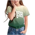 thumbnail image 2 of Mikilon Festive Kids' St. Patrick's Day Shamrock Print Tee Soft Cotton Round Neck Short Sleeve Top for Boys and Girls 3-14 Years Casual Holiday T Shirt and Everyday Wear(Army Green,3 Years), 2 of 5